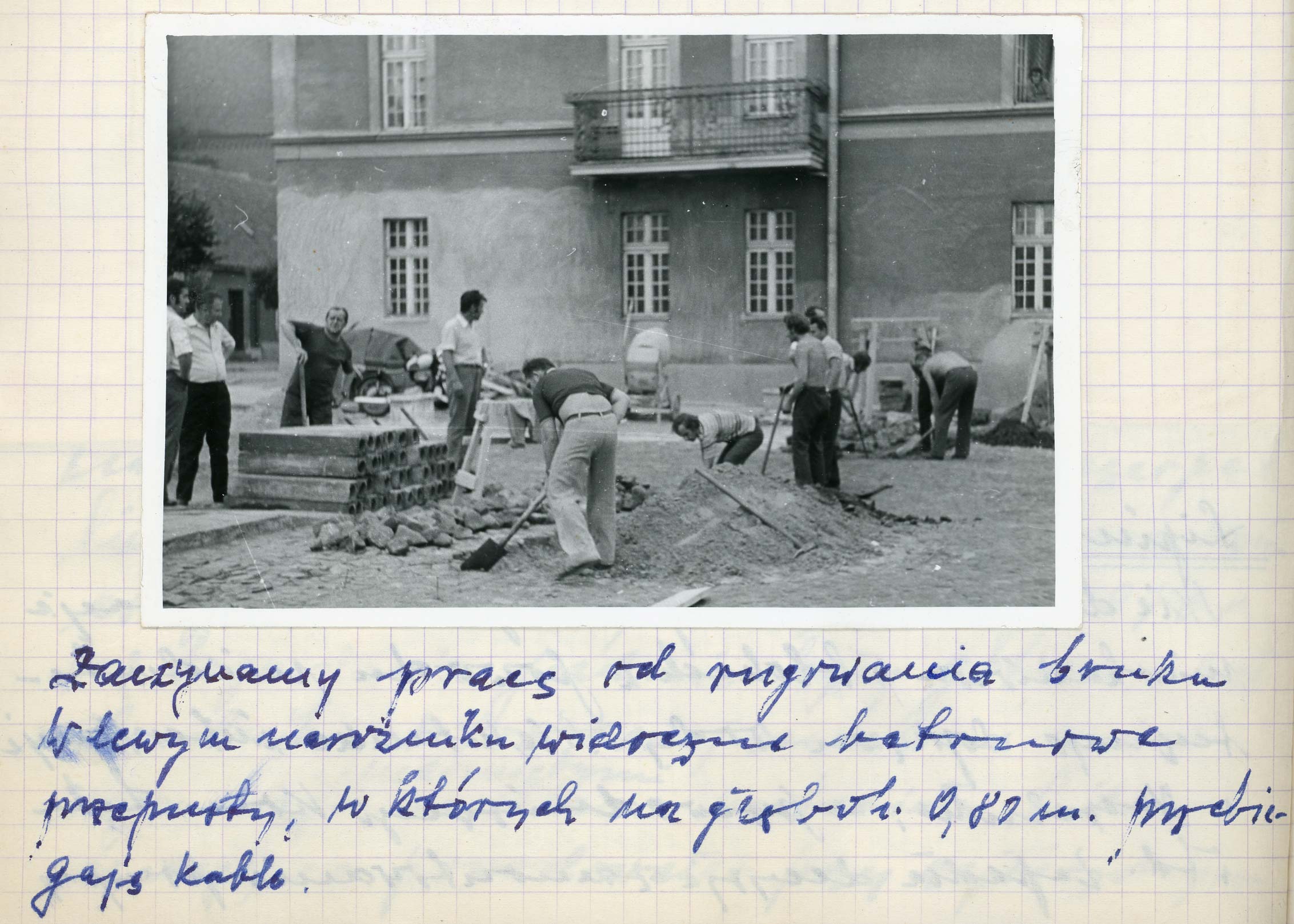 Awaria wodociągu w Kórniku 1976 rok - rozpoczęcie prac